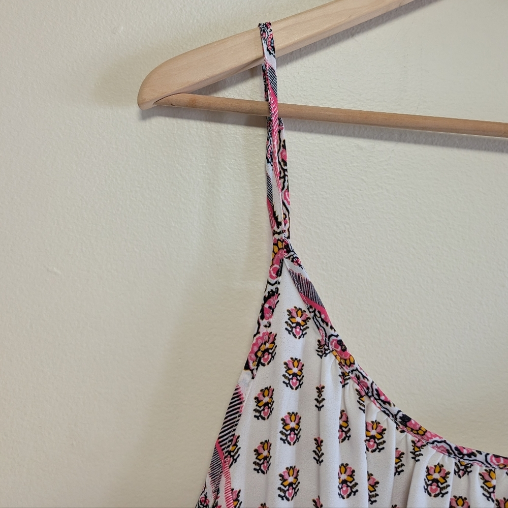 Gap Printed Midi Sundress Tie Waist Pink Boho Floral XL NWT - Picture 3 of 7